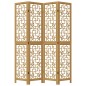 vidaXL Divisorio Ambienti 4 Pannelli Marrone Legno Massello Paulownia