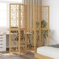 vidaXL Divisorio Ambienti 5 Pannelli Marrone Legno Massello Paulownia vidaXL Divisorio Ambienti 5 Pannelli Marrone Legno Massello Paulownia