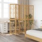 vidaXL Divisorio Ambienti 5 Pannelli Marrone Legno Massello Paulownia vidaXL Divisorio Ambienti 5 Pannelli Marrone Legno Massello Paulownia