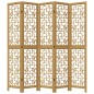 vidaXL Divisorio Ambienti 5 Pannelli Marrone Legno Massello Paulownia vidaXL Divisorio Ambienti 5 Pannelli Marrone Legno Massello Paulownia