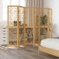 vidaXL Divisorio Ambienti 6 Pannelli Marrone Legno Massello Paulownia vidaXL Divisorio Ambienti 6 Pannelli Marrone Legno Massello Paulownia