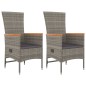 vidaXL Sedie Reclinabili da Giardino con Cuscini 2pz Grigio Polyrattan vidaXL Sedie Reclinabili da Giardino con Cuscini 2pz Grigio Polyrattan