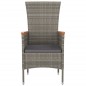 vidaXL Sedie Reclinabili da Giardino con Cuscini 2pz Grigio Polyrattan vidaXL Sedie Reclinabili da Giardino con Cuscini 2pz Grigio Polyrattan