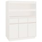 Credenza Bianca 89x40x116,5 cm in Legno Massello di Pino Credenza Bianca 89x40x116,5 cm in Legno Massello di Pino
