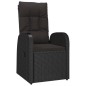 vidaXL Sedie Reclinabili da Giardino con Cuscini 2pz Nero Polyrattan