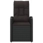 vidaXL Sedie Reclinabili da Giardino con Cuscini 2pz Nero Polyrattan