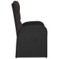 vidaXL Sedie Reclinabili da Giardino con Cuscini 2pz Nero Polyrattan
