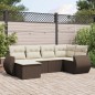 vidaXL Set Divano da Giardino 6 pz con Cuscini Marrone in Polyrattan vidaXL Set Divano da Giardino 6 pz con Cuscini Marrone in Polyrattan