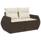 vidaXL Set Divano da Giardino 6 pz con Cuscini Marrone in Polyrattan vidaXL Set Divano da Giardino 6 pz con Cuscini Marrone in Polyrattan