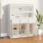 Credenza Bianca 89x40x116,5 cm in Legno Massello di Pino Credenza Bianca 89x40x116,5 cm in Legno Massello di Pino