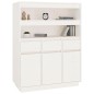 Credenza Bianca 89x40x116,5 cm in Legno Massello di Pino Credenza Bianca 89x40x116,5 cm in Legno Massello di Pino