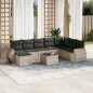 vidaXL Set Divano da Giardino 9pz con Cuscini Grigio Chiaro Polyrattan vidaXL Set Divano da Giardino 9pz con Cuscini Grigio Chiaro Polyrattan