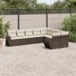 vidaXL Set Divani da Giardino 9pz con Cuscini Marrone in Polyrattan vidaXL Set Divani da Giardino 9pz con Cuscini Marrone in Polyrattan