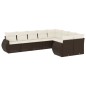 vidaXL Set Divani da Giardino 9pz con Cuscini Marrone in Polyrattan vidaXL Set Divani da Giardino 9pz con Cuscini Marrone in Polyrattan