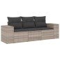 vidaXL Set Divano da Giardino 3pz con Cuscini Grigio Chiaro Polyrattan vidaXL Set Divano da Giardino 3pz con Cuscini Grigio Chiaro Polyrattan