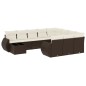 vidaXL Set Divani da Giardino 11 pz con Cuscini Polyrattan Marrone