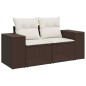 vidaXL Set Divano da Giardino 4 pz con Cuscini Marrone in Polyrattan vidaXL Set Divano da Giardino 4 pz con Cuscini Marrone in Polyrattan