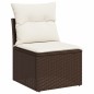 vidaXL Set Divano da Giardino 4 pz con Cuscini Marrone in Polyrattan vidaXL Set Divano da Giardino 4 pz con Cuscini Marrone in Polyrattan