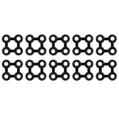 vidaXL Connettori per Zerbino 10 pz in Gomma Nera