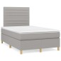 vidaXL Letto a Molle Materasso e LED Grigio Chiaro 120x190 cm Tessuto