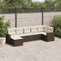 vidaXL Set Divani da Giardino 7 pz con Cuscini Marrone in Polyrattan vidaXL Set Divani da Giardino 7 pz con Cuscini Marrone in Polyrattan