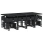 vidaXL Set da Pranzo da Giardino 13pz con Cuscini Nero in Polyrattan vidaXL Set da Pranzo da Giardino 13pz con Cuscini Nero in Polyrattan