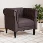 vidaXL Poltrona Chesterfield Marrone Scuro in Tessuto vidaXL Poltrona Chesterfield Marrone Scuro in Tessuto