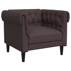 vidaXL Poltrona Chesterfield Marrone Scuro in Tessuto