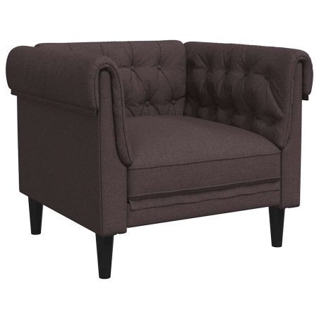 vidaXL Poltrona Chesterfield Marrone Scuro in Tessuto