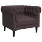 vidaXL Poltrona Chesterfield Marrone Scuro in Tessuto vidaXL Poltrona Chesterfield Marrone Scuro in Tessuto
