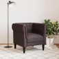vidaXL Poltrona Chesterfield Marrone Scuro in Tessuto vidaXL Poltrona Chesterfield Marrone Scuro in Tessuto