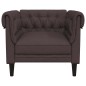 vidaXL Poltrona Chesterfield Marrone Scuro in Tessuto vidaXL Poltrona Chesterfield Marrone Scuro in Tessuto