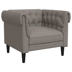 vidaXL Poltrona Chesterfield Tortora in Tessuto