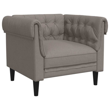 vidaXL Poltrona Chesterfield Tortora in Tessuto