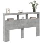 vidaXL Testiera con Contenitore a LED Grigio Cemento 160x17x102 cm vidaXL Testiera con Contenitore a LED Grigio Cemento 160x17x102 cm