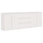 Credenza Bianca 180x36x65 cm in Legno Massello di Pino Credenza Bianca 180x36x65 cm in Legno Massello di Pino
