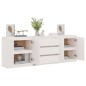 Credenza Bianca 180x36x65 cm in Legno Massello di Pino Credenza Bianca 180x36x65 cm in Legno Massello di Pino