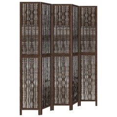 vidaXL Divisorio Ambienti 5 Pannelli Marrone Scuro Massello Paulownia