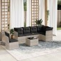 vidaXL Set Divani da Giardino 7pz con Cuscini Grigio Chiaro Polyrattan vidaXL Set Divani da Giardino 7pz con Cuscini Grigio Chiaro Polyrattan