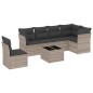 vidaXL Set Divani da Giardino 7pz con Cuscini Grigio Chiaro Polyrattan vidaXL Set Divani da Giardino 7pz con Cuscini Grigio Chiaro Polyrattan