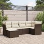 vidaXL Set Divano da Giardino 6 pz con Cuscini Marrone in Polyrattan vidaXL Set Divano da Giardino 6 pz con Cuscini Marrone in Polyrattan