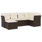 vidaXL Set Divano da Giardino 6 pz con Cuscini Marrone in Polyrattan vidaXL Set Divano da Giardino 6 pz con Cuscini Marrone in Polyrattan