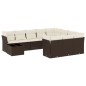 vidaXL Set Divani da Giardino 11 pz con Cuscini Polyrattan Marrone