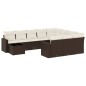 vidaXL Set Divani da Giardino 11 pz con Cuscini Polyrattan Marrone vidaXL Set Divani da Giardino 11 pz con Cuscini Polyrattan Marrone