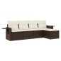 vidaXL Set Divano da Giardino 5 pz con Cuscini Marrone in Polyrattan