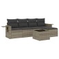 vidaXL Set Divano da Giardino 6pz con Cuscini Grigio Chiaro Polyrattan vidaXL Set Divano da Giardino 6pz con Cuscini Grigio Chiaro Polyrattan