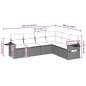 vidaXL Set Divano da Giardino 6pz con Cuscini Grigio Chiaro Polyrattan