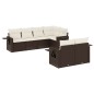 vidaXL Set Divani da Giardino 7 pz con Cuscini Marrone in Polyrattan vidaXL Set Divani da Giardino 7 pz con Cuscini Marrone in Polyrattan