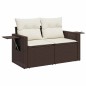 vidaXL Set Divani da Giardino 7 pz con Cuscini Marrone in Polyrattan vidaXL Set Divani da Giardino 7 pz con Cuscini Marrone in Polyrattan
