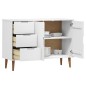 Credenza MOLDE Bianca 113x40x80 cm in Legno Massello di Pino Credenza MOLDE Bianca 113x40x80 cm in Legno Massello di Pino
